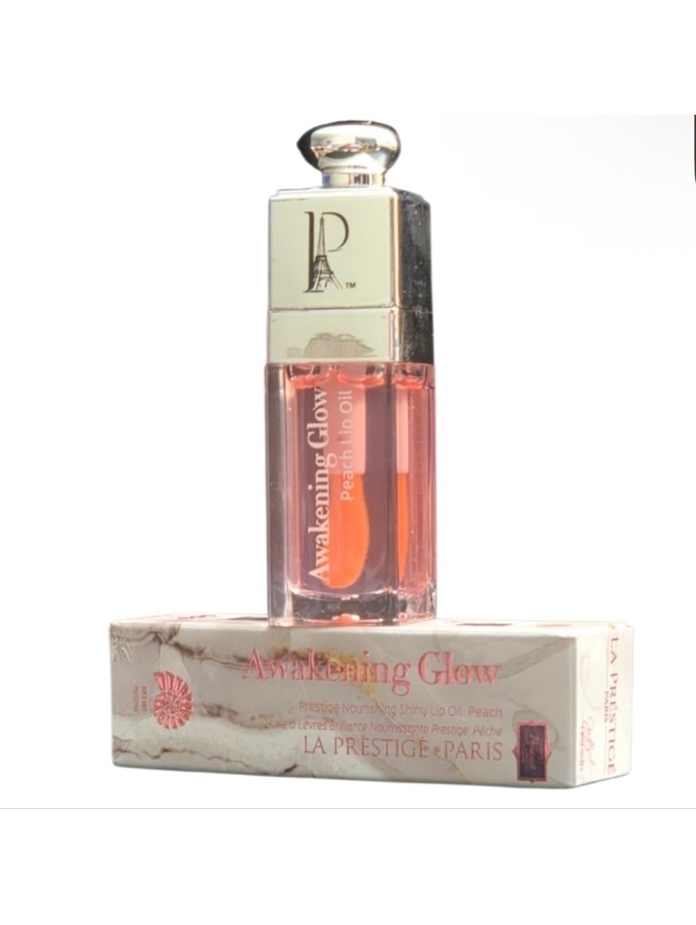 LA PRESTIGE PARIS Awakening Glow Prestige Nourishing Peach Shiny Lip Oil NEW